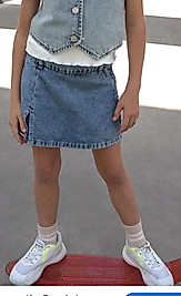Mavi jean şort etek