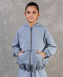 Kapşonlu Jean ceket