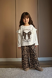 Leopar bol paça pantolon takım