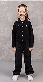 Kız Siyah jean ceket