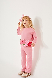 Kız çocuk İspanyol paça çiçekli takım