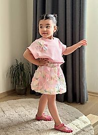 Pembe lotus çiçekli takım