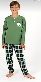 Yeşil uzun kollu pijama takımı