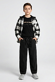 Siyah baggy jean pantolon