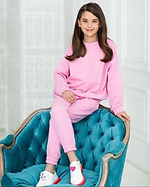 Kız çocuk pembe renk şardonlu eşofman takımı