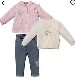 Pembe kız bebek yağmurluklu takım