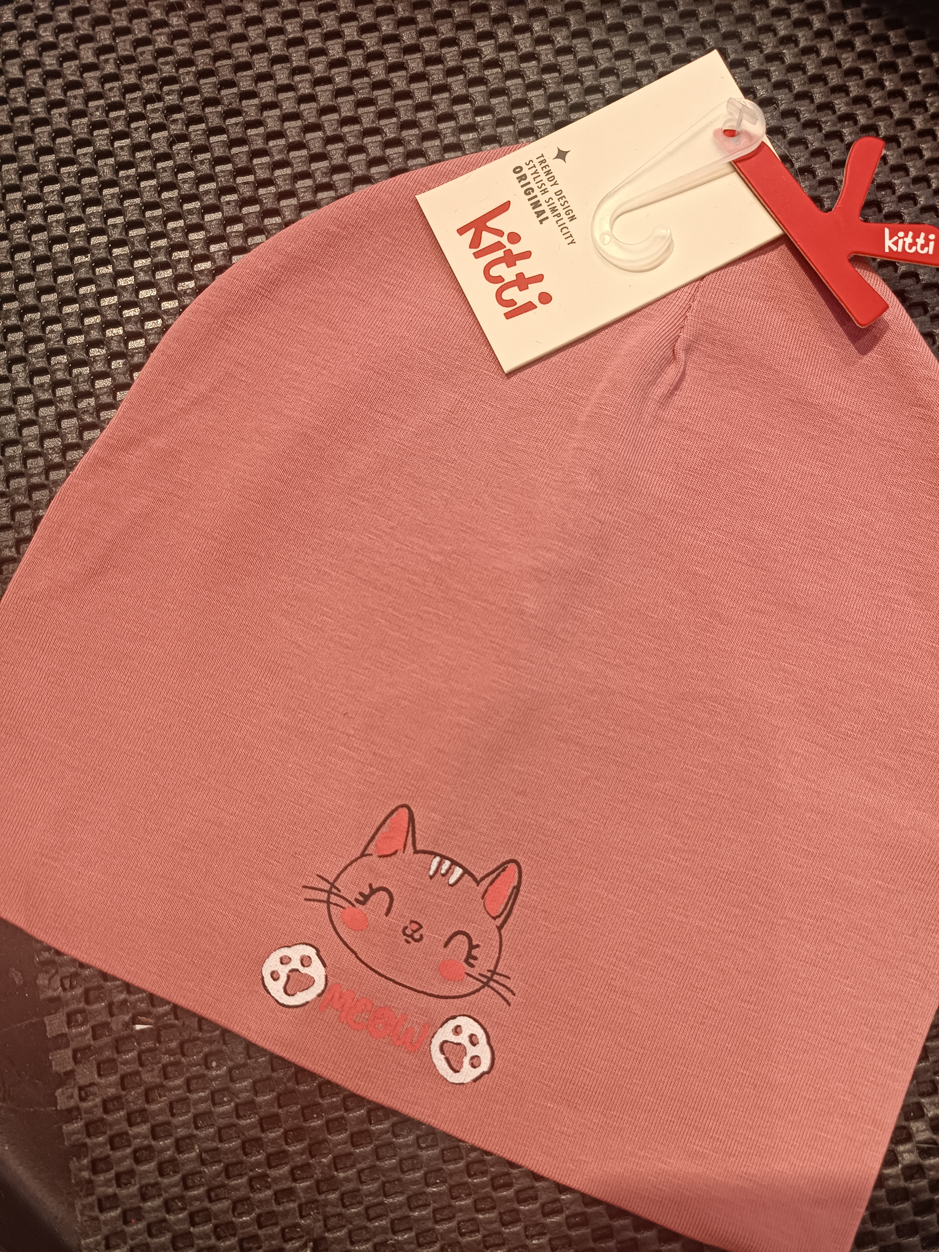 Kız çocuk kedili penye bere 4-8 yaş arası