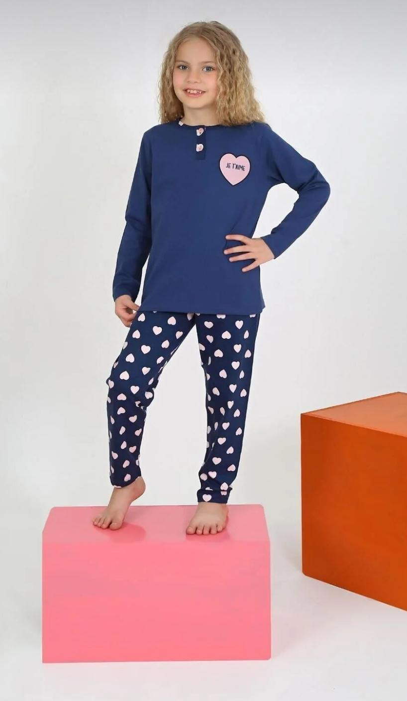 Kalpli pijama takımı uzun kollu